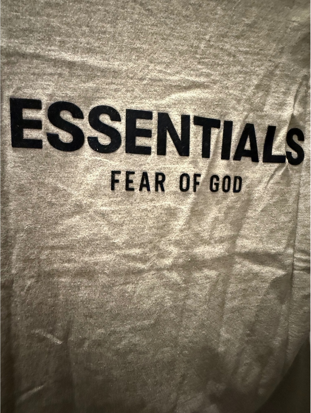 Fear of God Essentials Flocked Logo Heavyweight T Lrg NWT